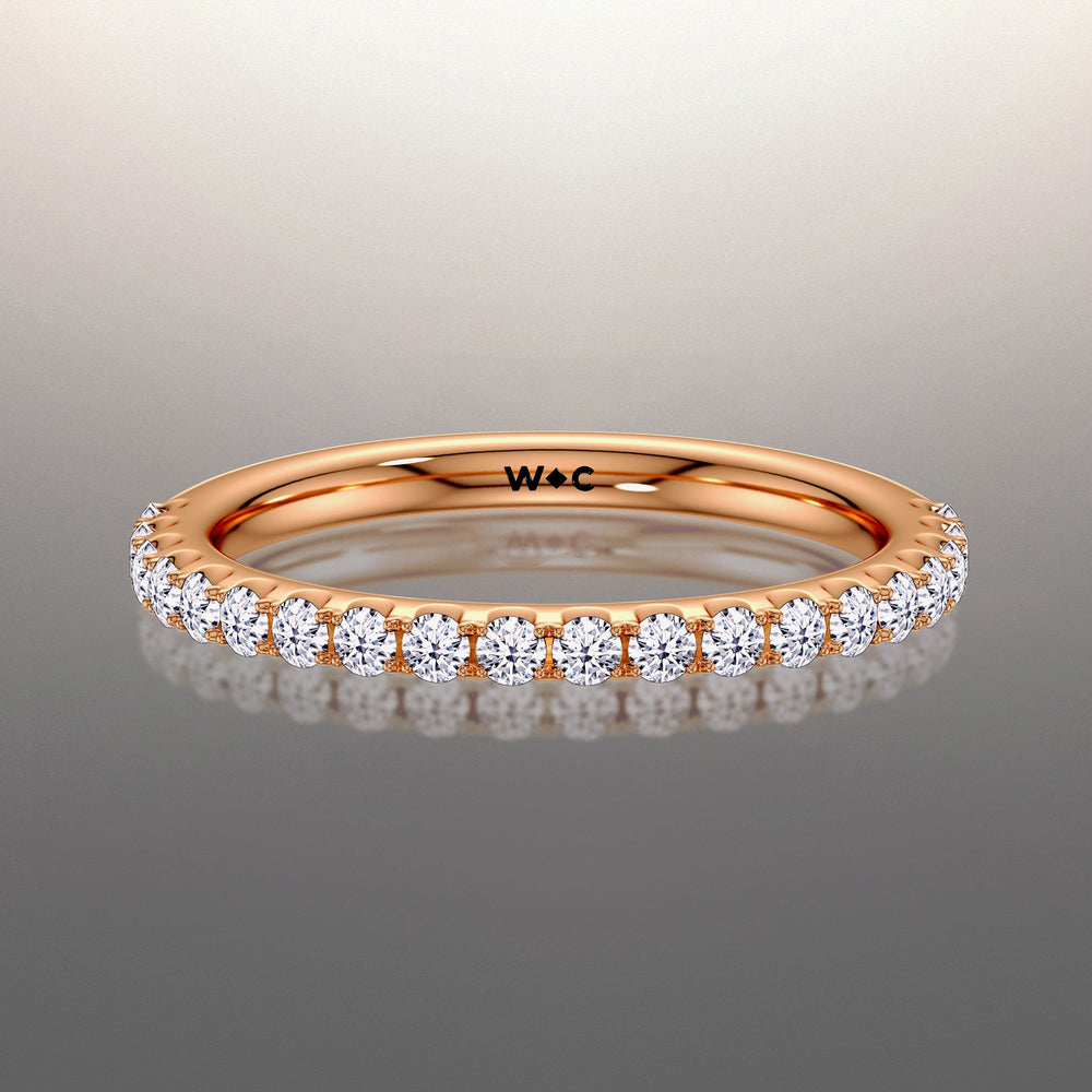 The Cassatt Wedding Band with 18KT Rose Gold Cut Diamond in 14KT Rose Gold view 2
