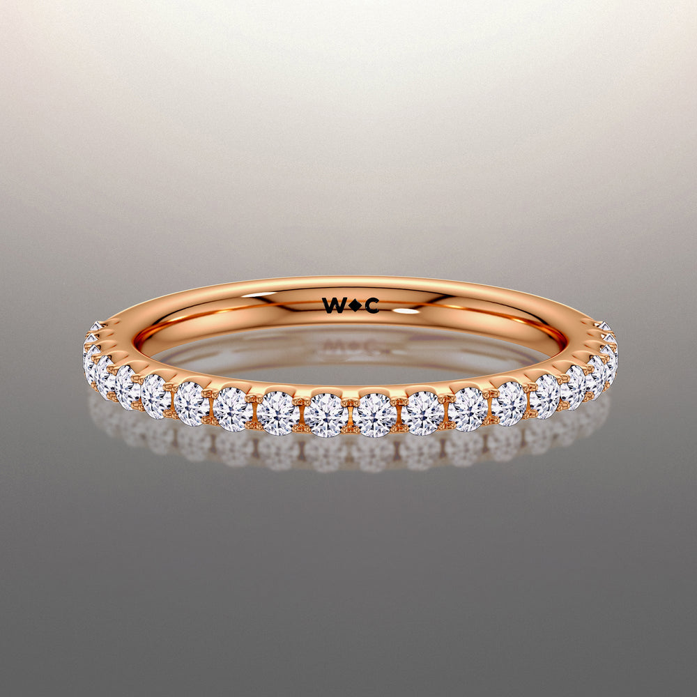 The Cassatt Wedding Band with 18KT Rose Gold Cut Diamond in 14KT Rose Gold view 1
