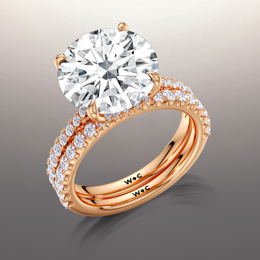 The Cassatt Wedding Band with 18KT Rose Gold Cut Diamond in 14KT Rose Gold view 3
