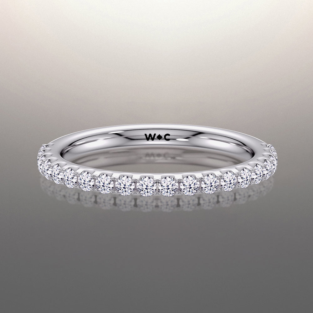 The Cassatt Wedding Band with Platinum Cut Diamond in 14KT Platinum view 2
