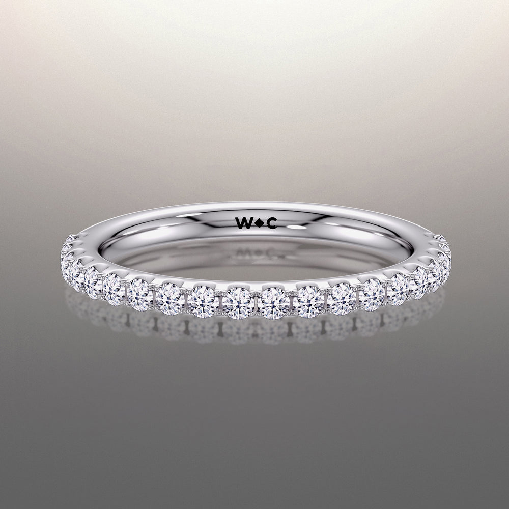 The Cassatt Wedding Band with Platinum Cut Diamond in 14KT Platinum view 1

