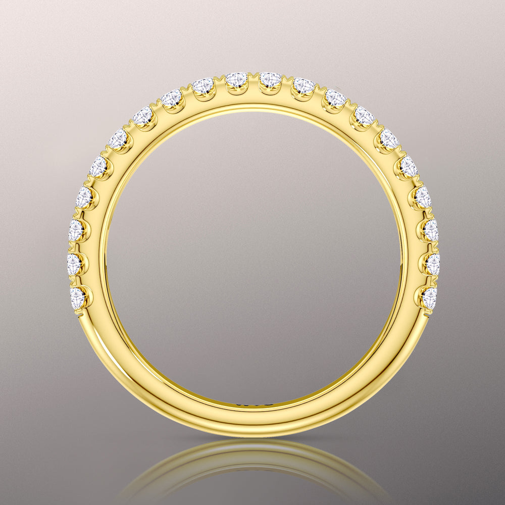 The Cassatt Wedding Band with 18KT Yellow Gold Cut Diamond in 14KT Yellow Gold view 2
