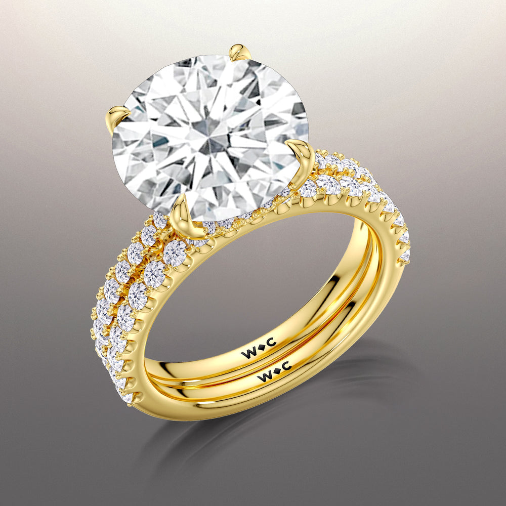 The Cassatt Wedding Band with 18KT Yellow Gold Cut Diamond in 14KT Yellow Gold view 3
