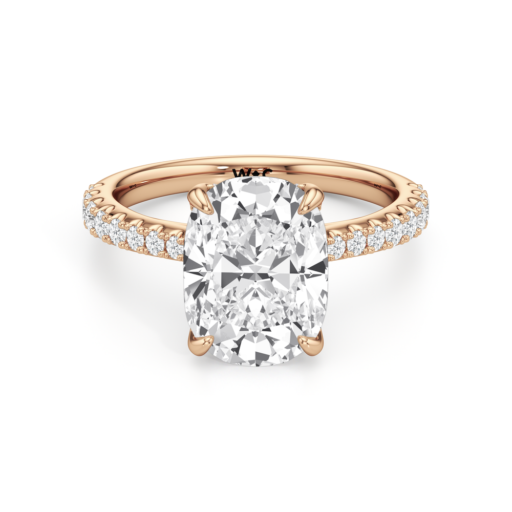 Antique Cushion Cut The Cassatt Ring with Lab Grown Diamond in 14KT Rose Gold view 2
