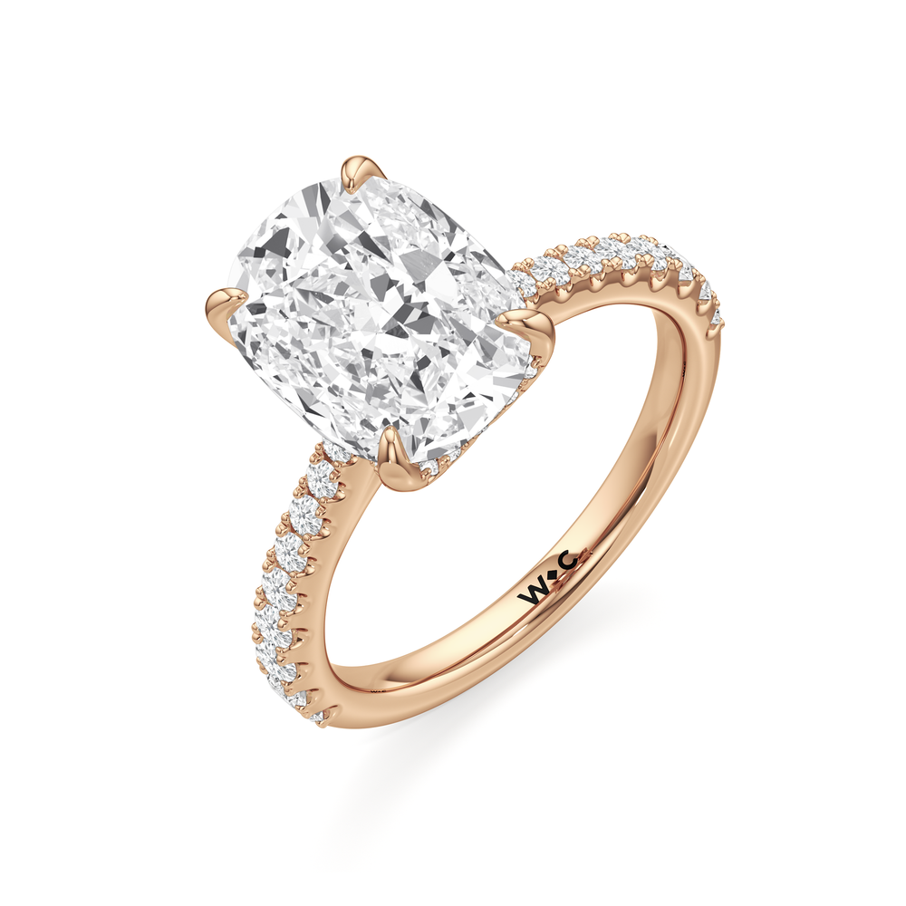 Antique Cushion Cut The Cassatt Ring with Lab Grown Diamond in 14KT Rose Gold view 6

