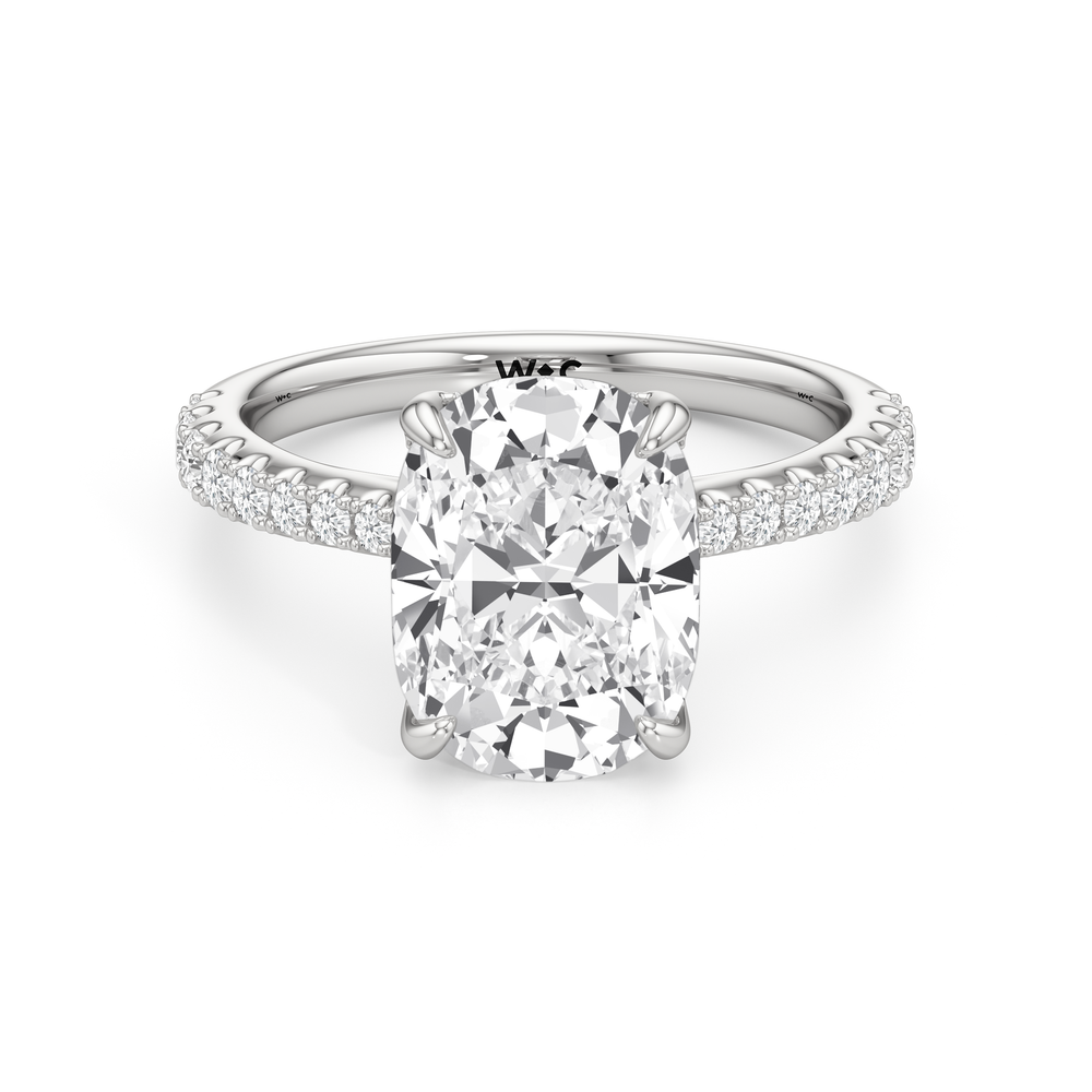 Antique Cushion Cut The Cassatt Ring with Lab Grown Diamond in 14KT Platinum view 2
