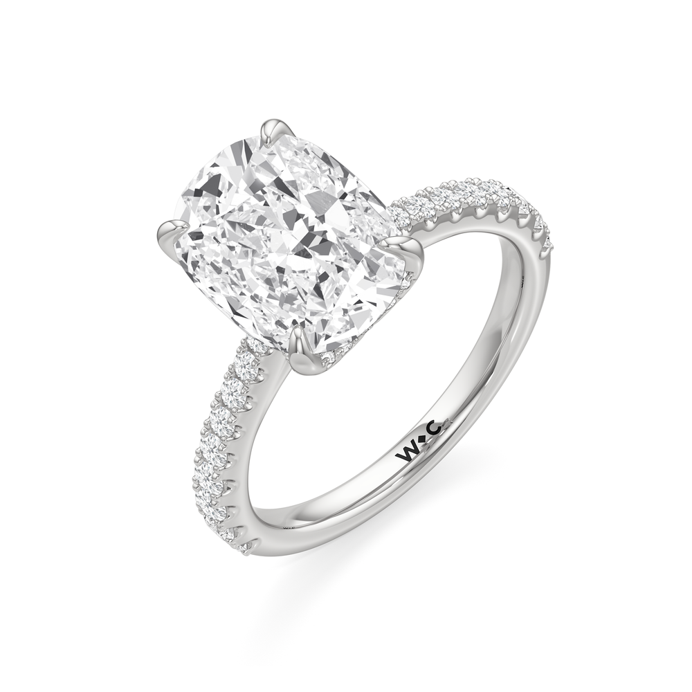Antique Cushion Cut The Cassatt Ring with Lab Grown Diamond in 14KT Platinum view 6
