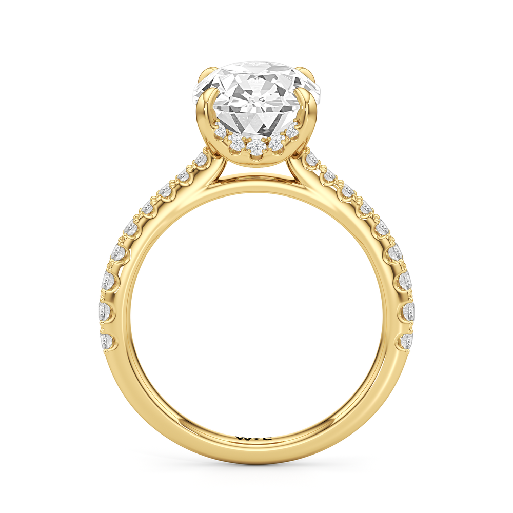 Antique Cushion Cut The Cassatt Ring with Lab Grown Diamond in 14KT Yellow Gold view 5
