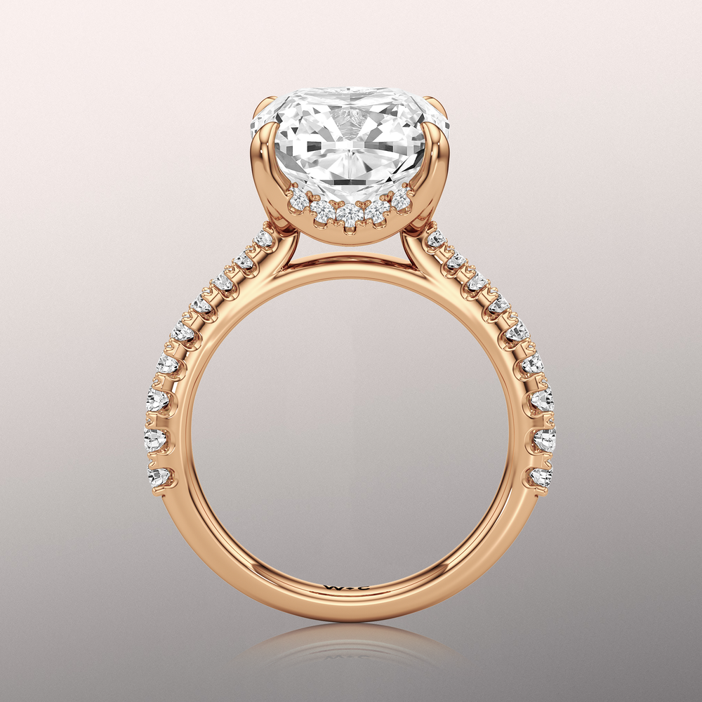 Cushion Cut The Cassatt Ring with Lab Grown Diamond in 14KT Rose Gold view 6
