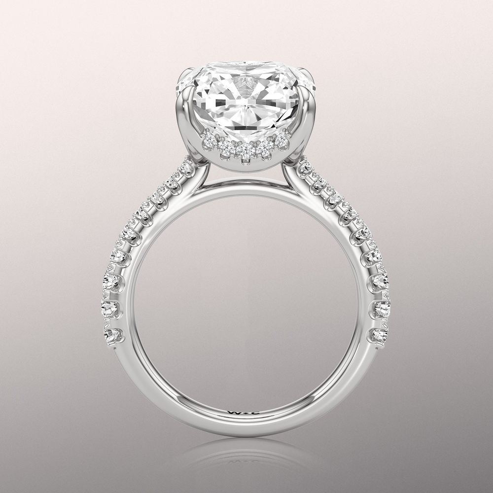 Cushion Cut The Cassatt Ring with Lab Grown Diamond in 14KT Platinum view 6

