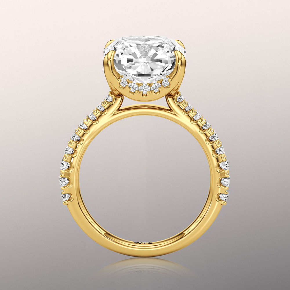 Cushion Cut The Cassatt Ring with Lab Grown Diamond in 14KT Yellow Gold view 6
