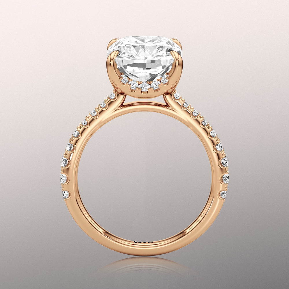 Elongated Cushion Cut The Cassatt Ring with Lab Grown Diamond in 14KT Rose Gold view 6
