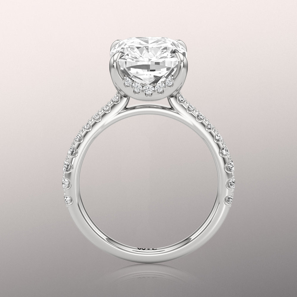 Elongated Cushion Cut The Cassatt Ring with Lab Grown Diamond in 14KT Platinum view 6
