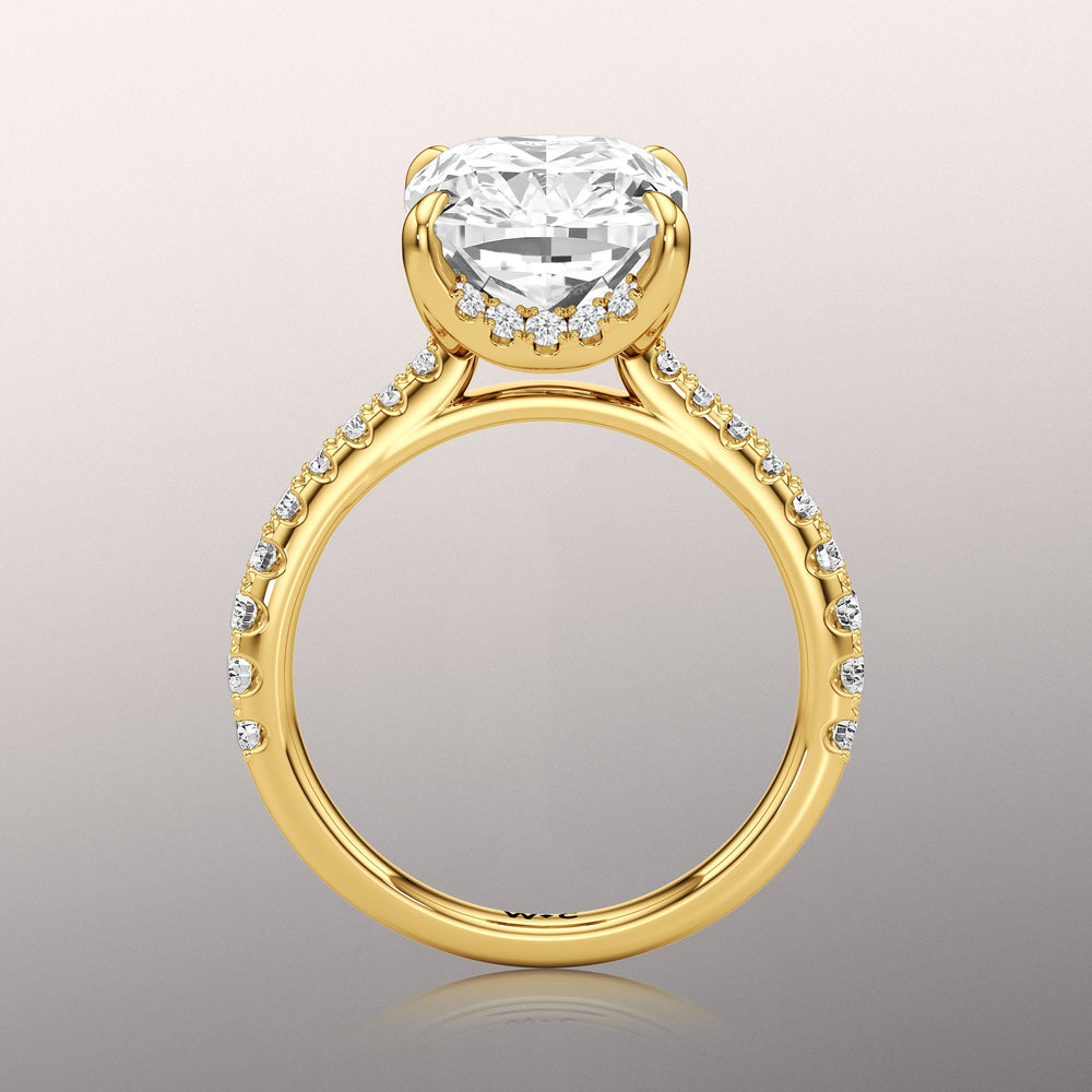 Elongated Cushion Cut The Cassatt Ring with Lab Grown Diamond in 14KT Yellow Gold view 6
