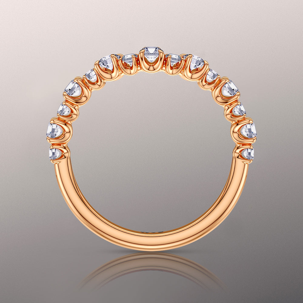 The Warhol Diamond Wedding Band with 18KT Rose Gold Cut Diamond in 14KT Rose Gold view 2
