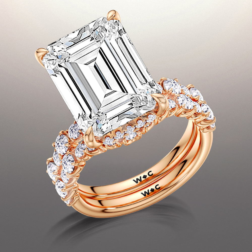 The Warhol Diamond Wedding Band with 18KT Rose Gold Cut Diamond in 14KT Rose Gold view 3
