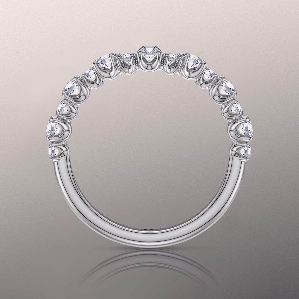 The Warhol Diamond Wedding Band with Platinum Cut Diamond in 14KT Platinum view 2
