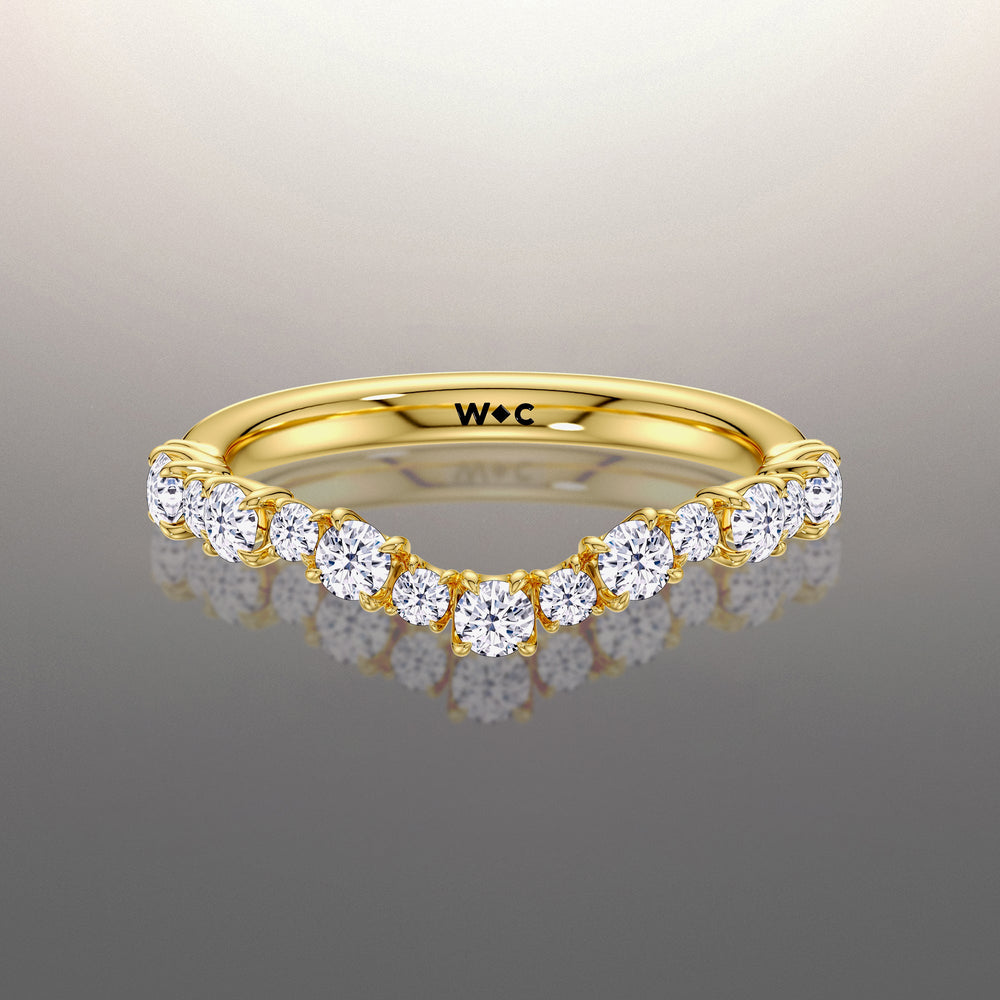 The Warhol Diamond Wedding Band with 18KT Yellow Gold Cut Diamond in 14KT Yellow Gold view 1

