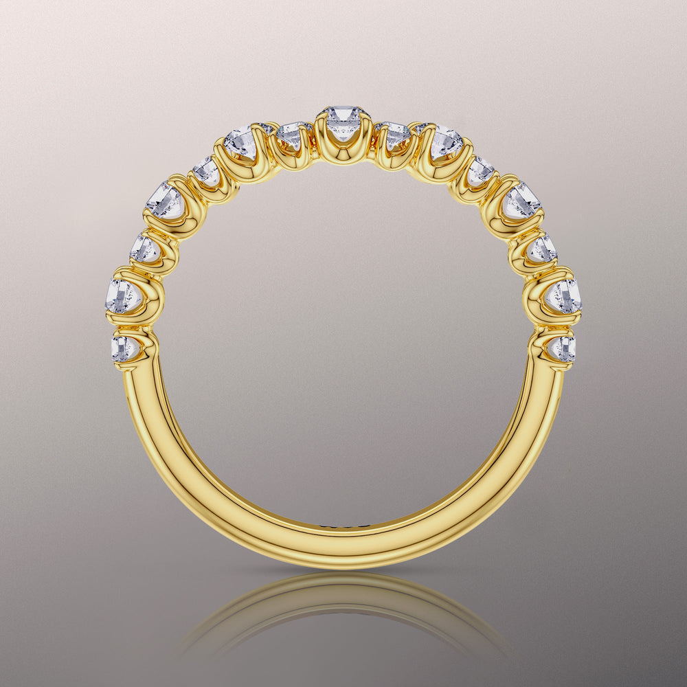 The Warhol Diamond Wedding Band with 18KT Yellow Gold Cut Diamond in 14KT Yellow Gold view 2
