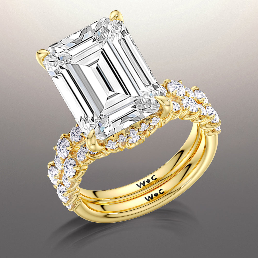 The Warhol Diamond Wedding Band with 18KT Yellow Gold Cut Diamond in 14KT Yellow Gold view 3
