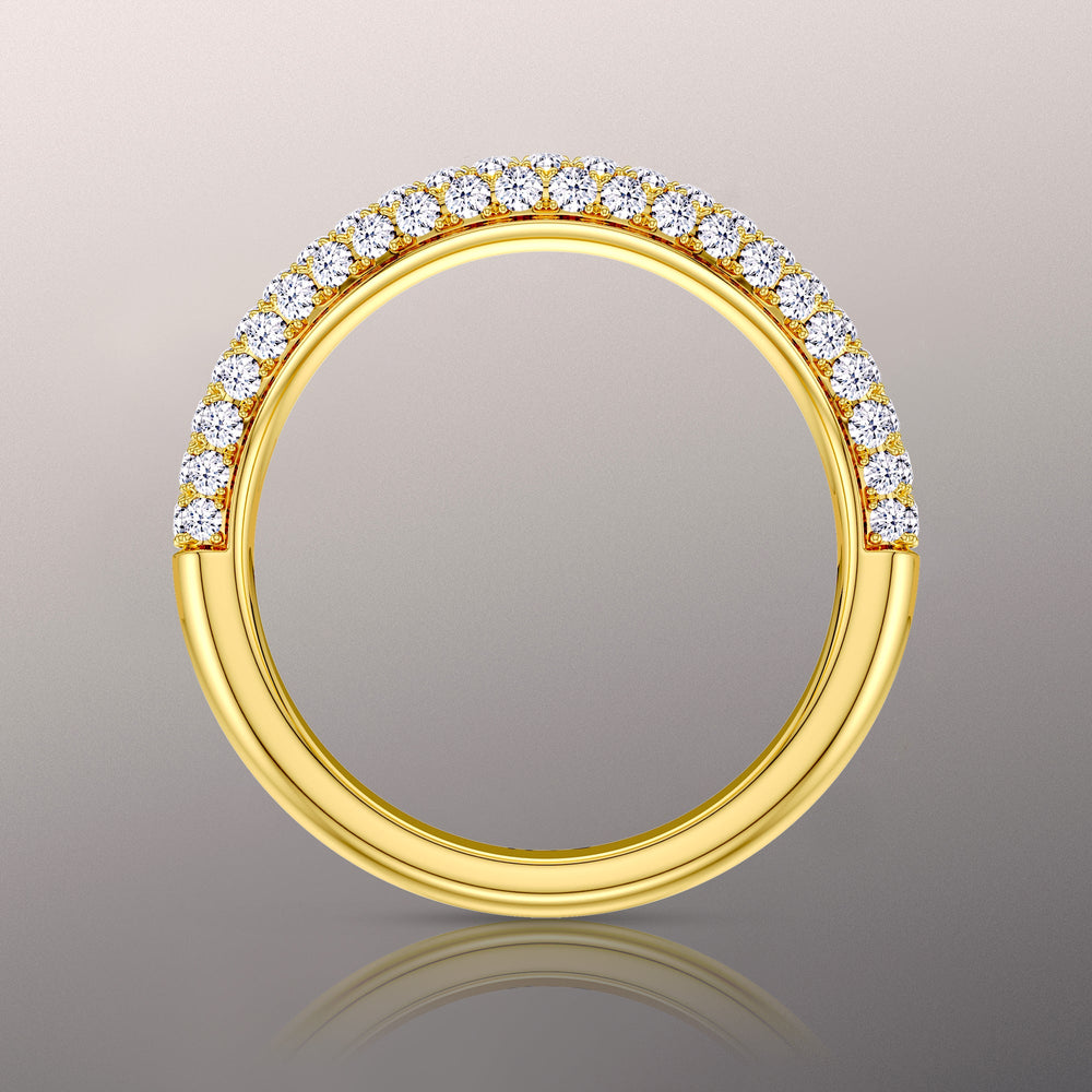 The Kahlo Diamond Wedding Band with 18KT Yellow Gold Cut Diamond in 14KT Yellow Gold view 2
