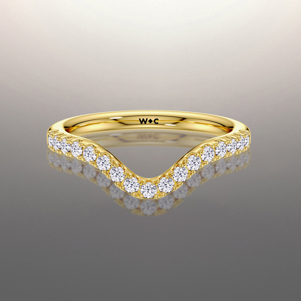 The Delacroix Diamond Wedding Band with 18KT Yellow Gold Cut Diamond in 14KT Yellow Gold view 1
