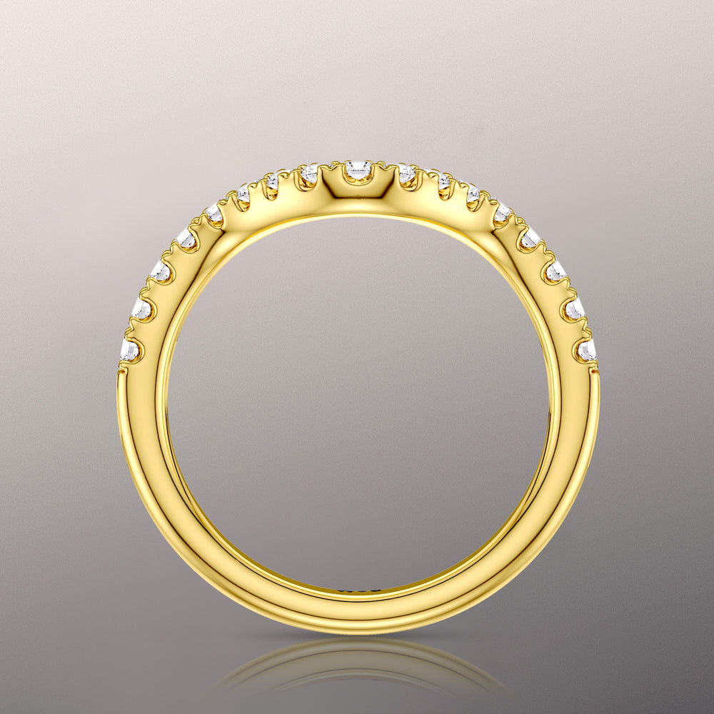 The Delacroix Diamond Wedding Band with 18KT Yellow Gold Cut Diamond in 14KT Yellow Gold view 2
