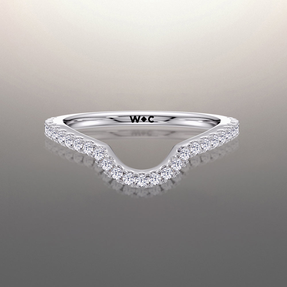The Calder Diamond Wedding Band with Platinum Cut Diamond in 14KT Platinum view 1
