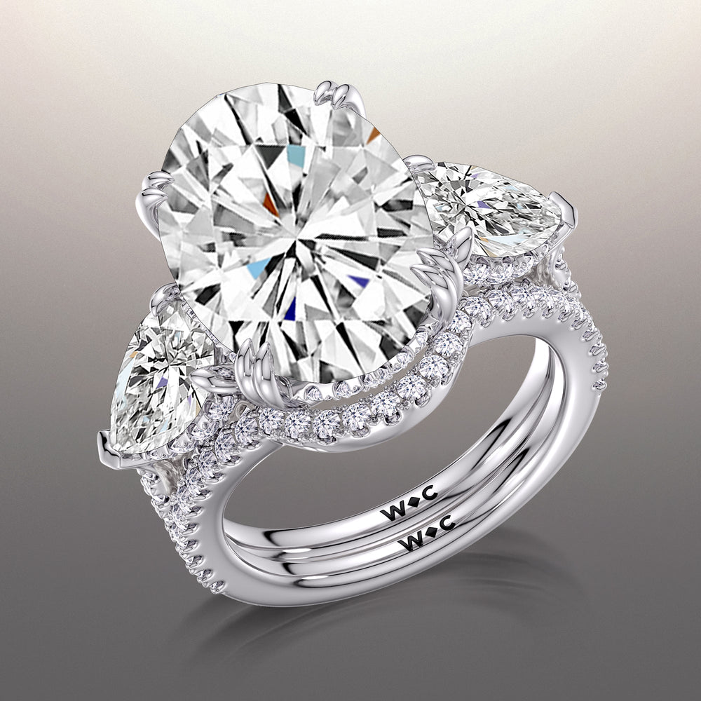 The Calder Diamond Wedding Band with Platinum Cut Diamond in 14KT Platinum view 3
