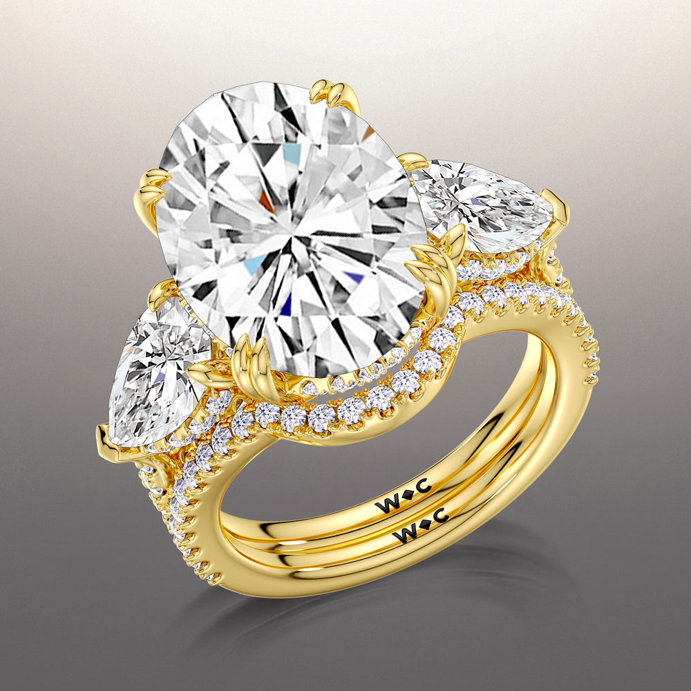 The Calder Diamond Wedding Band with 18KT Yellow Gold Cut Diamond in 14KT Yellow Gold view 3
