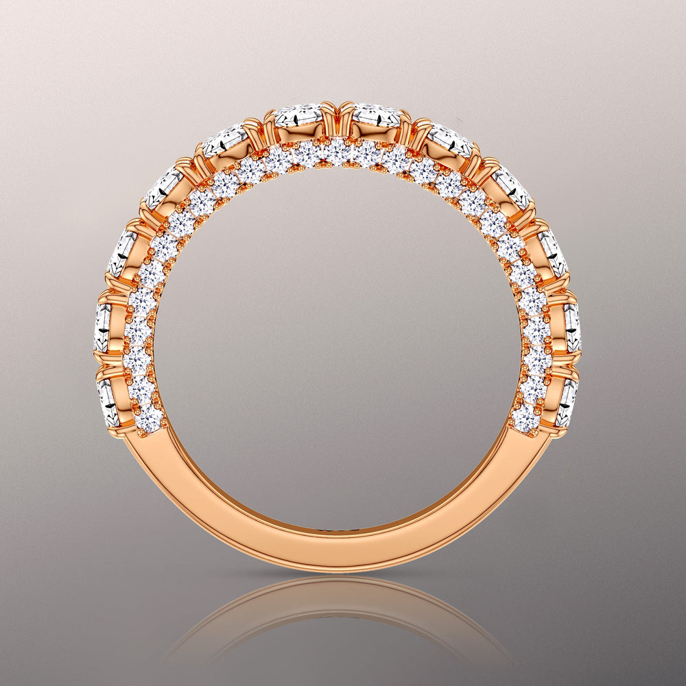 The Klimt Wedding Band with 18KT Rose Gold Cut Diamond in 14KT Rose Gold view 2
