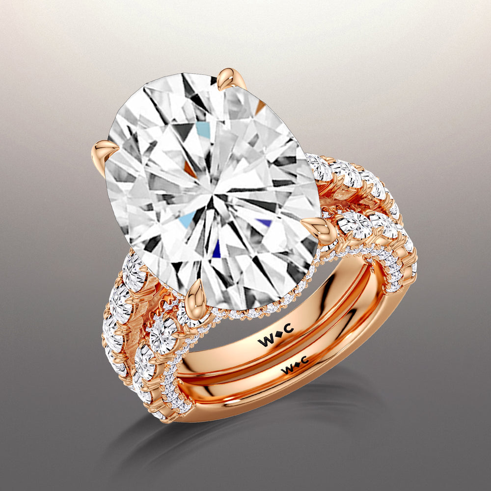 The Klimt Wedding Band with 18KT Rose Gold Cut Diamond in 14KT Rose Gold view 3
