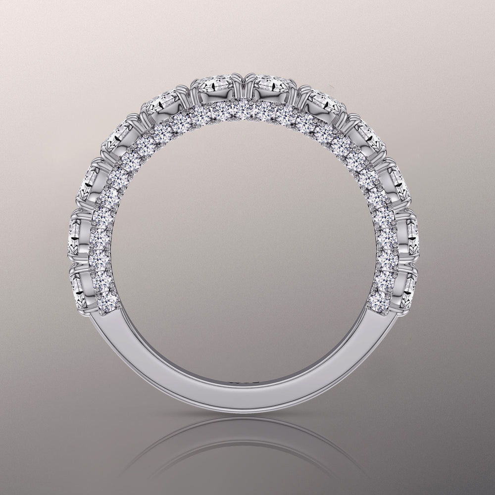 The Klimt Wedding Band with Platinum Cut Diamond in 14KT Platinum view 2
