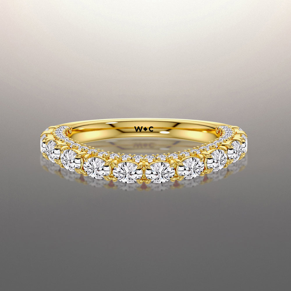 The Klimt Wedding Band with 18KT Yellow Gold Cut Diamond in 14KT Yellow Gold view 1
