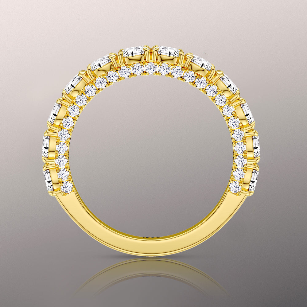 The Klimt Wedding Band with 18KT Yellow Gold Cut Diamond in 14KT Yellow Gold view 2
