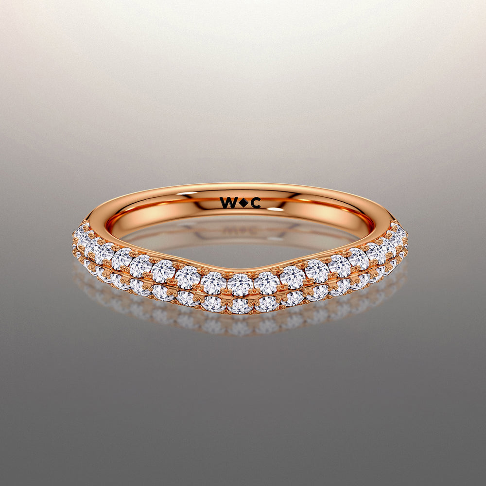 The Haring Diamond Wedding Band with 18KT Rose Gold Cut Diamond in 14KT Rose Gold view 1
