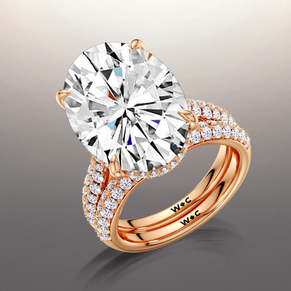 The Haring Diamond Wedding Band with 18KT Rose Gold Cut Diamond in 14KT Rose Gold view 3
