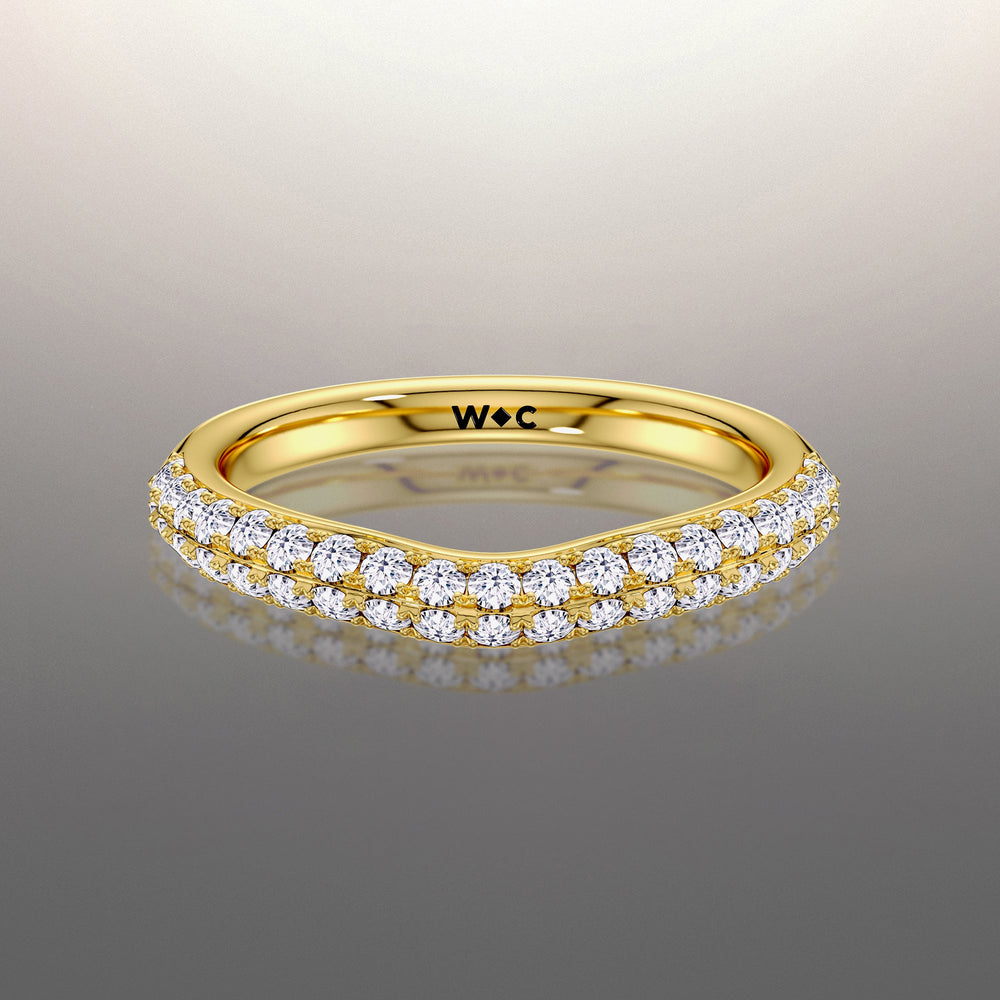 The Haring Diamond Wedding Band with 18KT Yellow Gold Cut Diamond in 14KT Yellow Gold view 1
