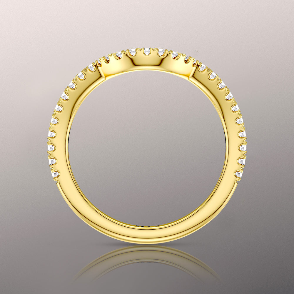 The Haring Diamond Wedding Band with 18KT Yellow Gold Cut Diamond in 14KT Yellow Gold view 2
