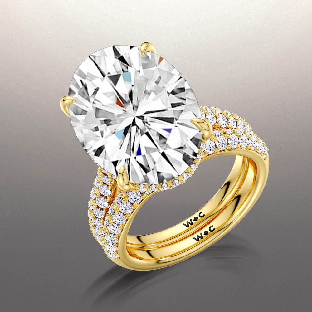 The Haring Diamond Wedding Band with 18KT Yellow Gold Cut Diamond in 14KT Yellow Gold view 3
