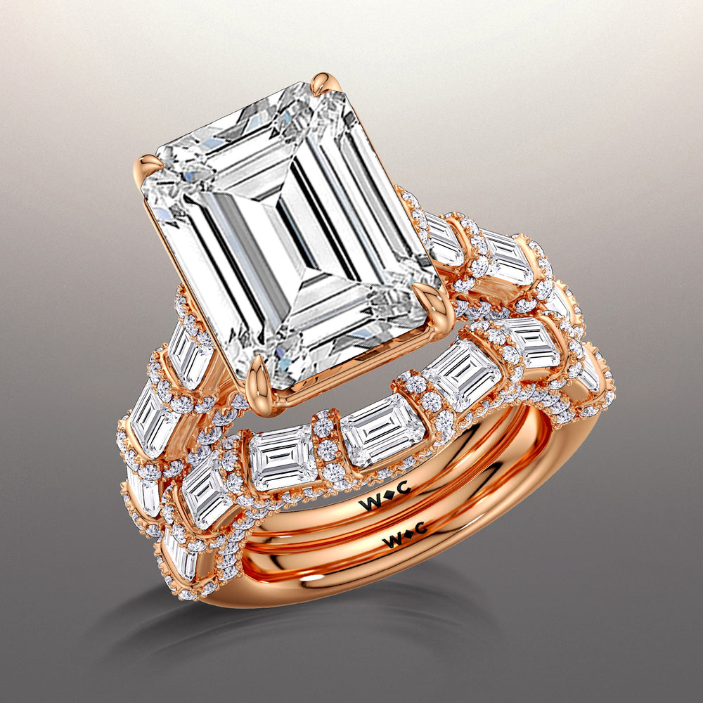 The Magritte Wedding Band with 18KT Rose Gold Cut Diamond in 14KT Rose Gold view 3
