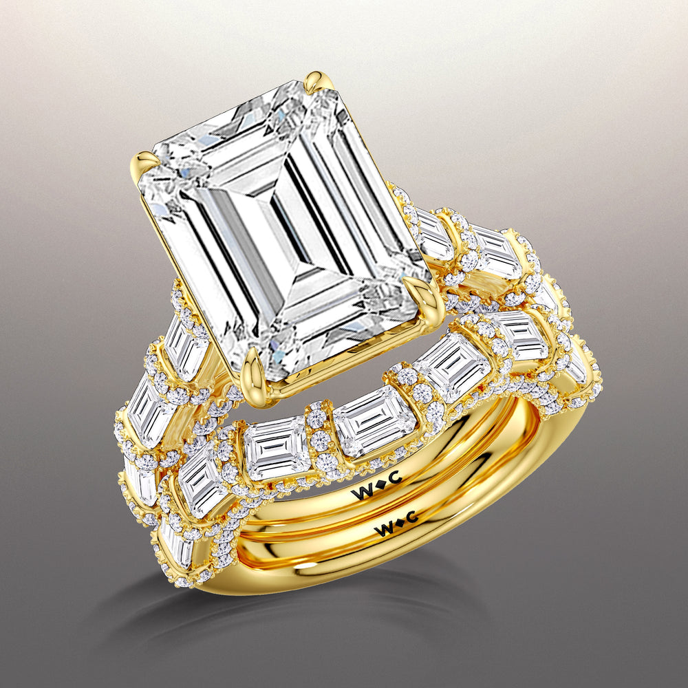 The Magritte Wedding Band with 18KT Yellow Gold Cut Diamond in 14KT Yellow Gold view 3
