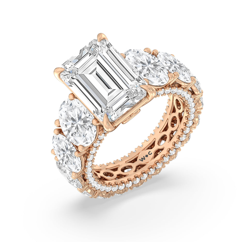 The Broome Ring with Emerald Cut Diamond in 14KT Rose Gold view 3

