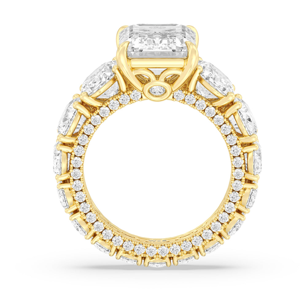 The Broome Ring with Emerald Cut Diamond in 14KT Yellow Gold view 2

