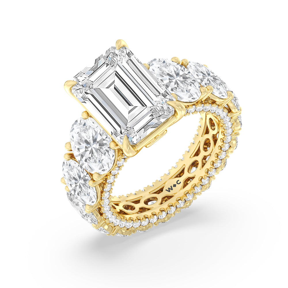 The Broome Ring with Emerald Cut Diamond in 14KT Yellow Gold view 3
