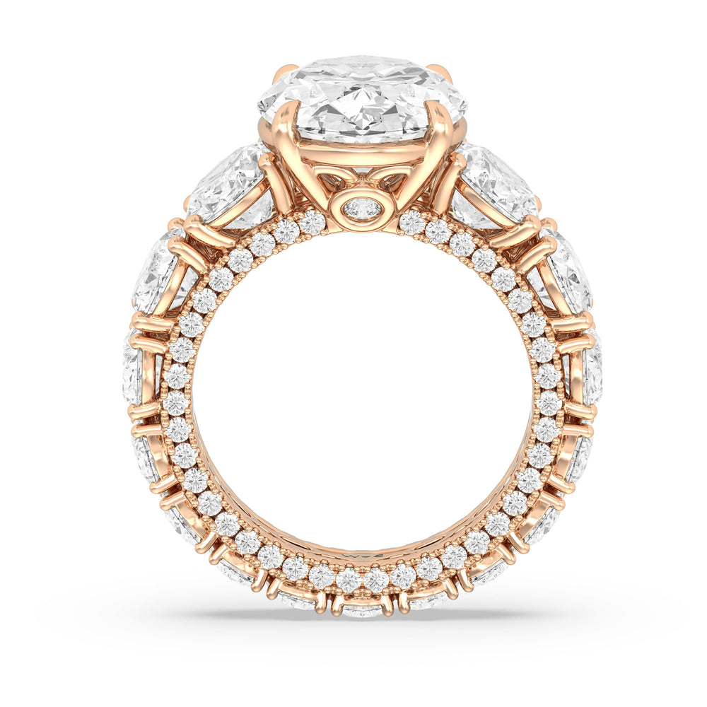 The Broome Ring with Oval Cut Diamond in 14KT Rose Gold view 2
