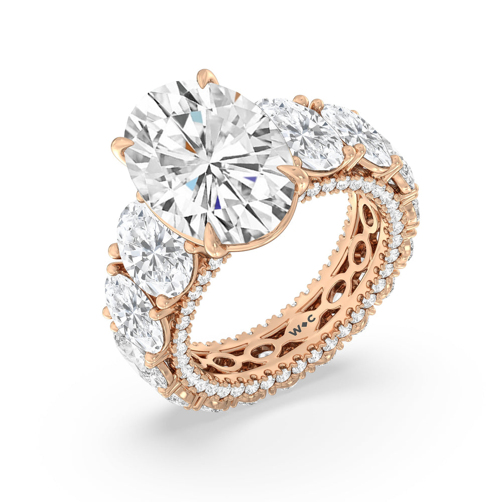 The Broome Ring with Oval Cut Diamond in 14KT Rose Gold view 3
