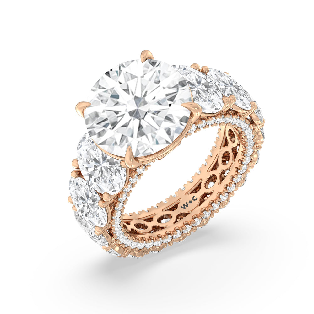 The Broome Ring with Round Cut Diamond in 14KT Rose Gold view 3
