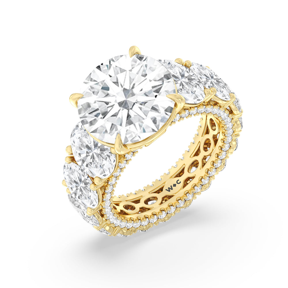 The Broome Ring with Round Cut Diamond in 14KT Yellow Gold view 3
