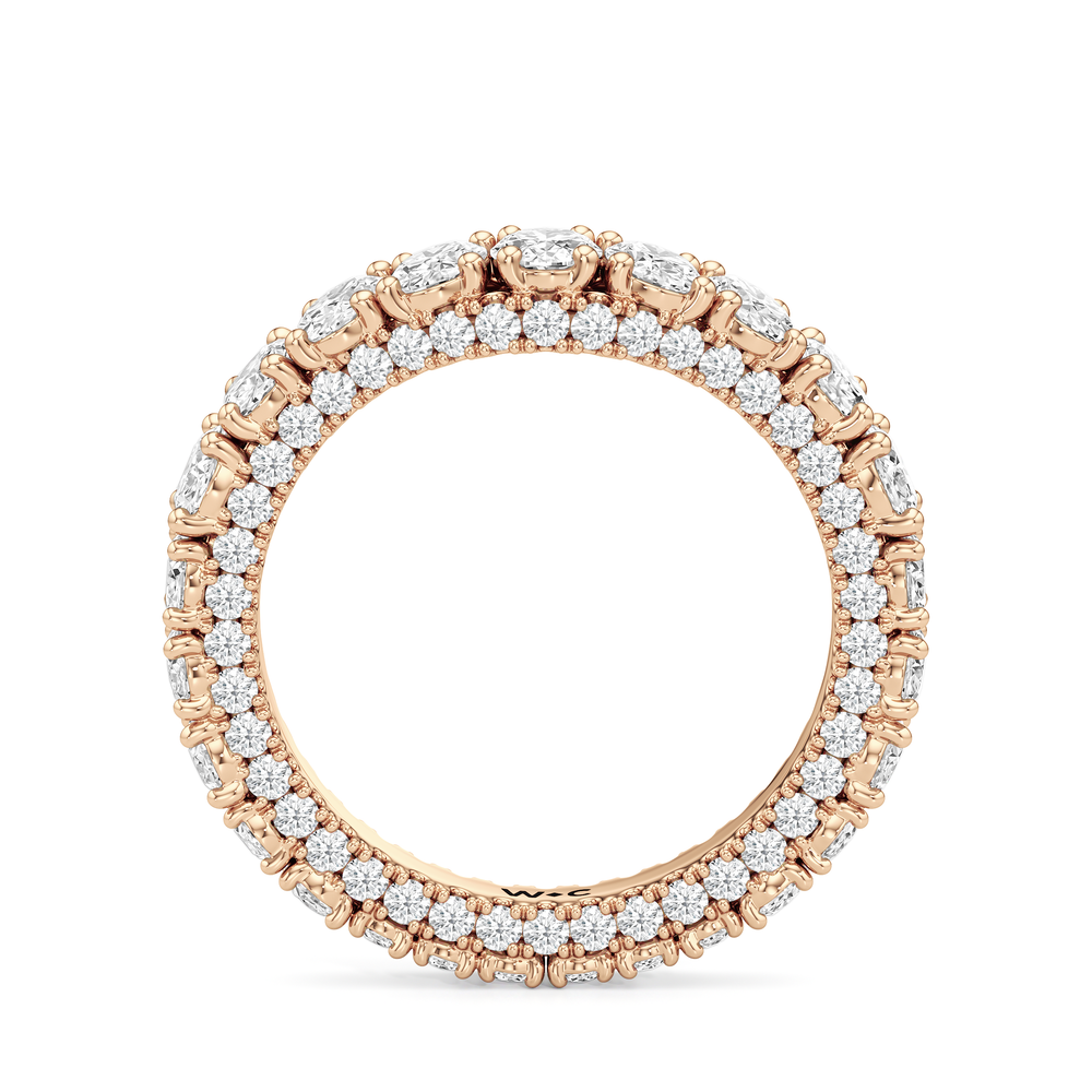 The Broome Diamond Band with 18KT Rose Gold Cut Diamond in 14KT Rose Gold view 4
